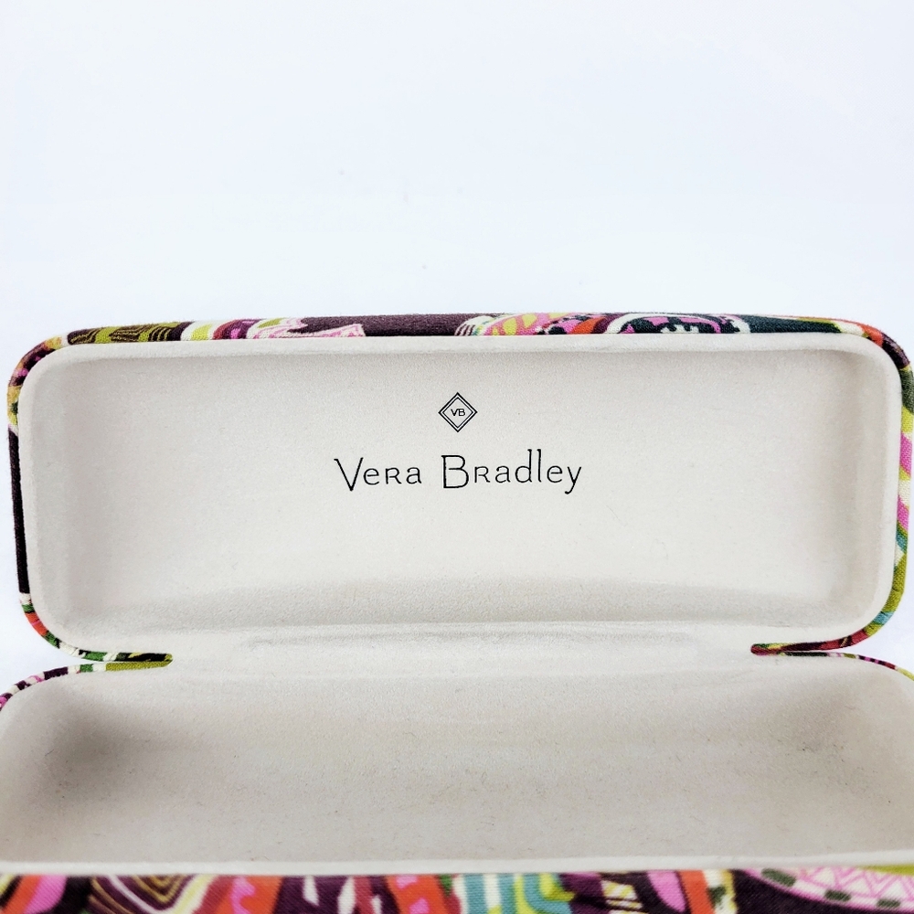 Vera Bradley Eyeglass Hard Case Padded~Floral Brown Blue Green Pink Orange~EMPTY - Picture 8 of 9